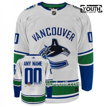 Barn Ishockey Vancouver Canucks Tröja med eget tryck  Adidas Vit Authentic
